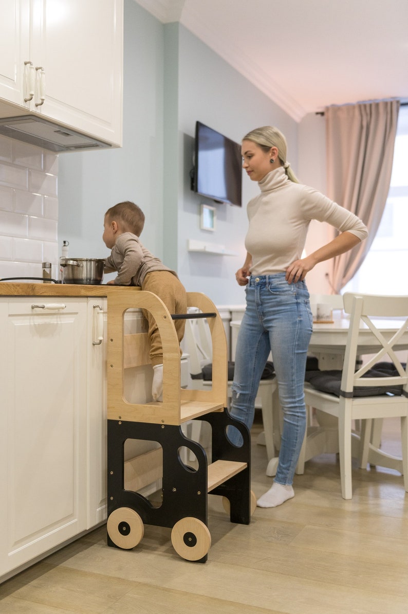 Convertible Kitchen Tower 3in1, Toddler Kitchen Step Stool and Table
