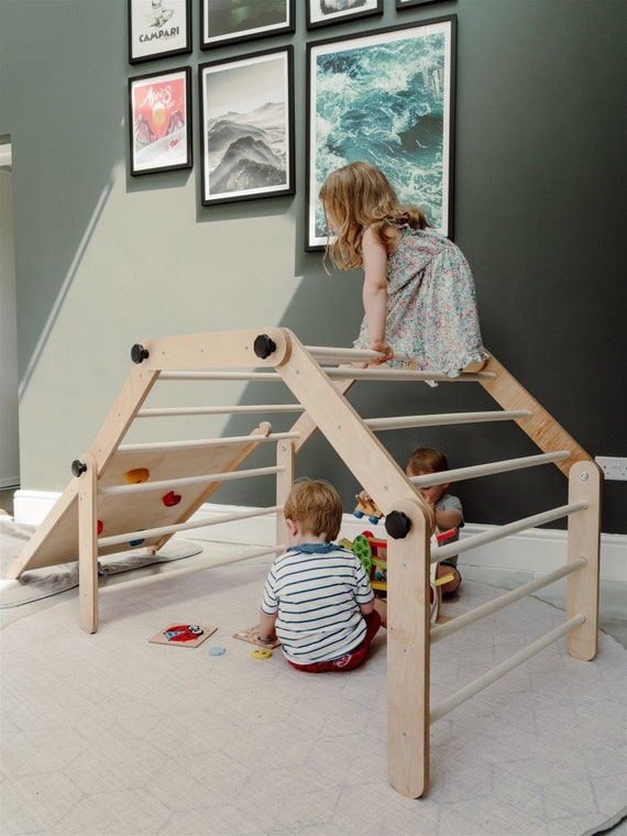 Natural ZUZU climbing Triangle, sliding ramp, climbing ramp and Swedish wall. All in one