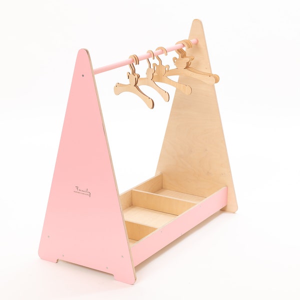 Montessori Baby Wardrobe: Clothing Rack & Dress Up Station for Kids