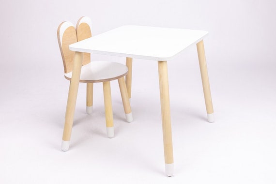Organizer for Independence, Toddler Wooden Bunny Chair and Table Set -Organizer for Independen