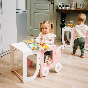 Taburete de cocina para niños pequeños/mesa y taburete todo en uno Trolley model