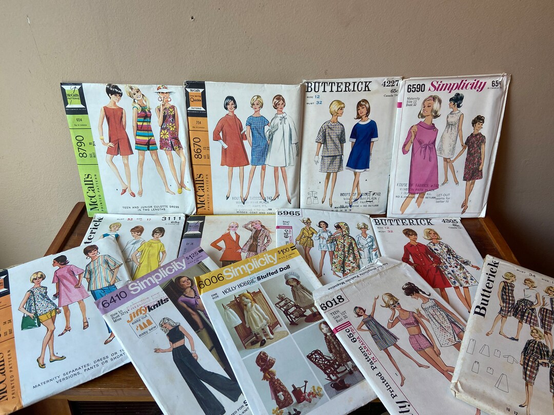 Vintage Mid Century Sewing Pattern Lot Ladies Dresses Etsy