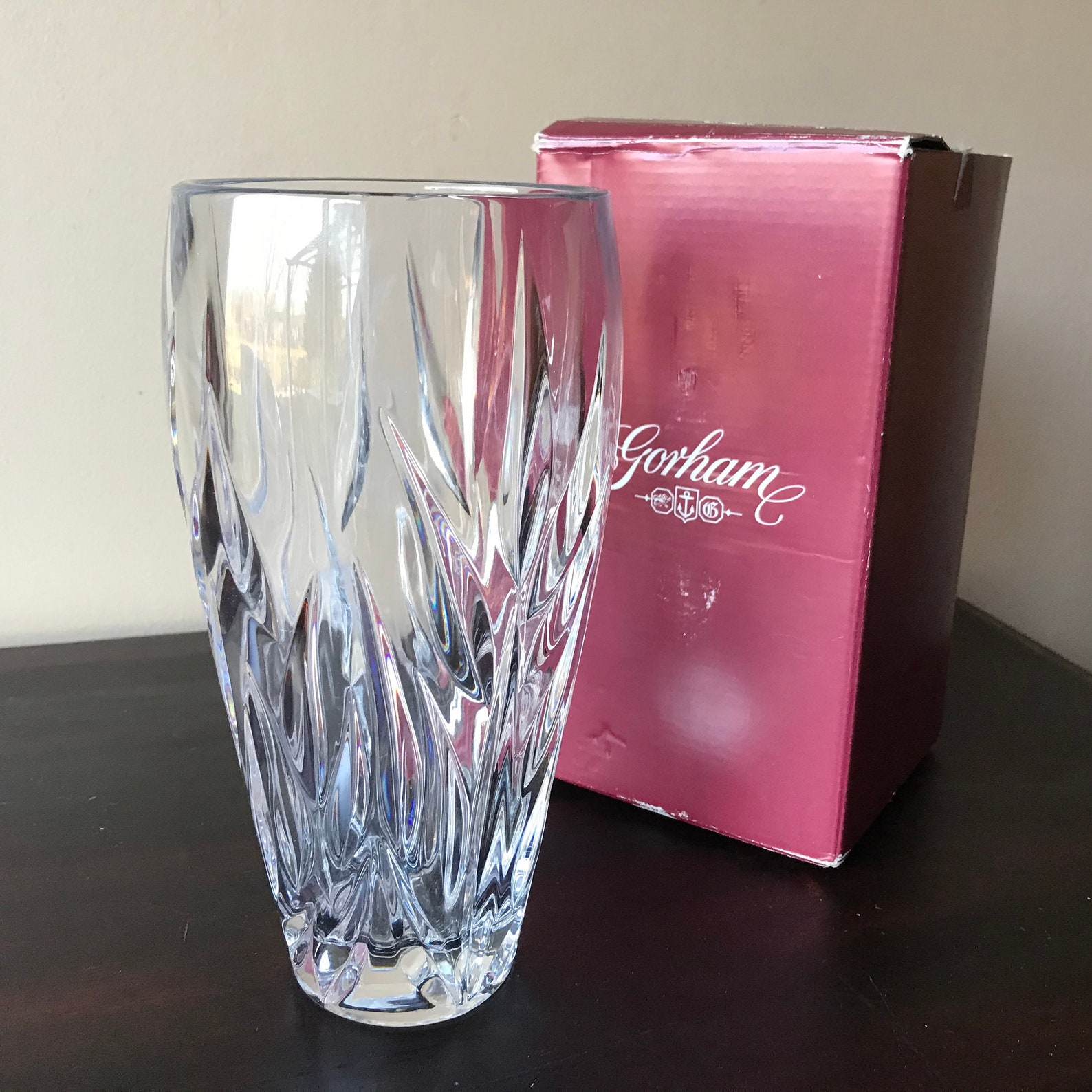 Gorham Lead Crystal Vase in Box Wedding Gift Bridal Present Etsy
