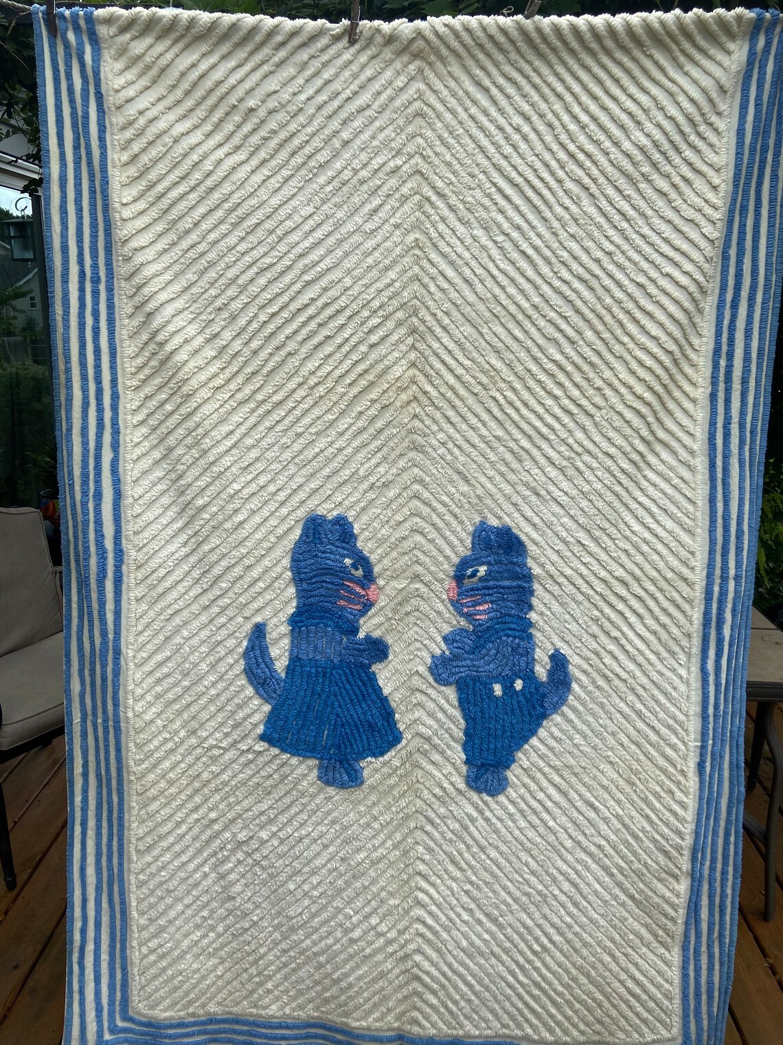 Vintage Chenille Baby Blanket Bunny Blanket Blankey Baby Etsy