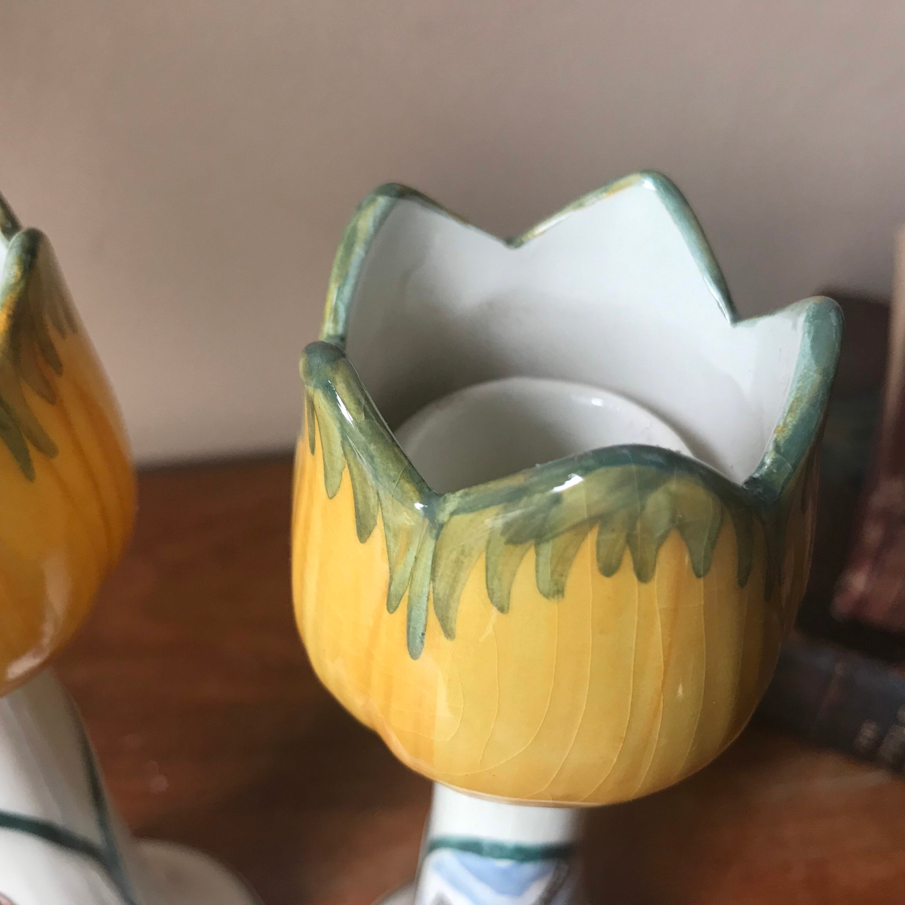Ceramic Tulip Candle Holders Holland Candleholders Taper Etsy UK