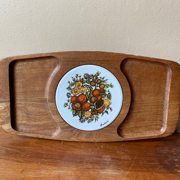 70’s Serving Tray, Vintage Good Wood Cheese Tray, Teakwood Serving Tray, Retro Dining, 1970's Servingware, Charcuterie Board, Fondue Tray