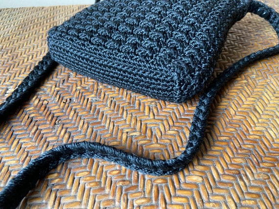 The Sak Bag, Vintage Small Shoulderbag, Black Kni… - image 6
