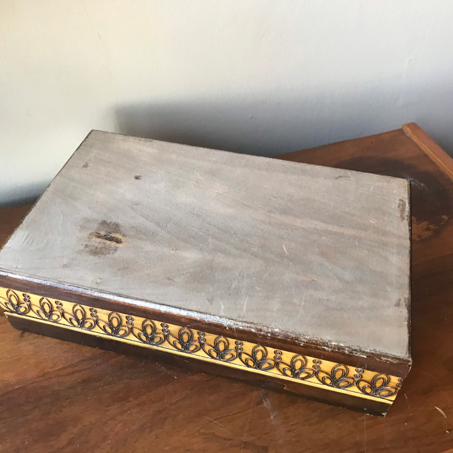 Hand Carved Wooden Vanity Box Alpine Themed Swiss Alps Etsy