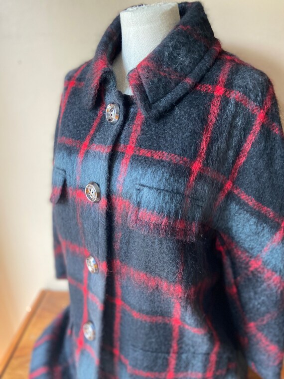 Plaid mohair hotsell coat
