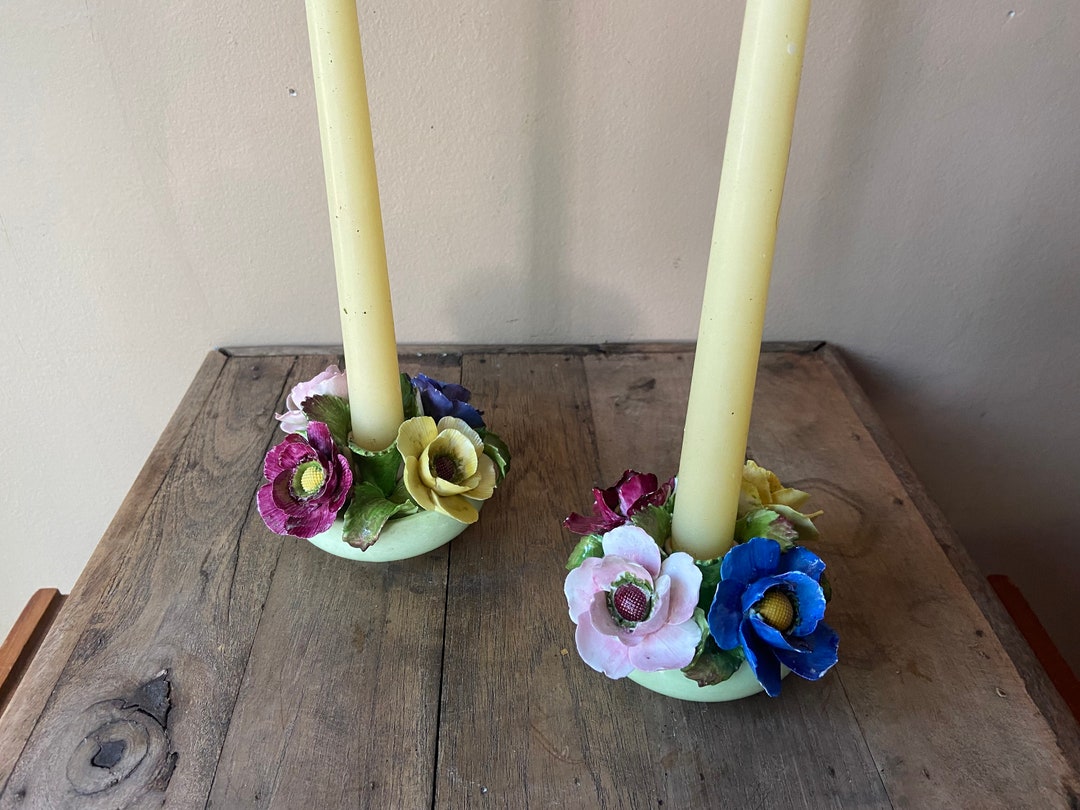 Bone China Candle Holders Denton China Candleholders Taper Etsy