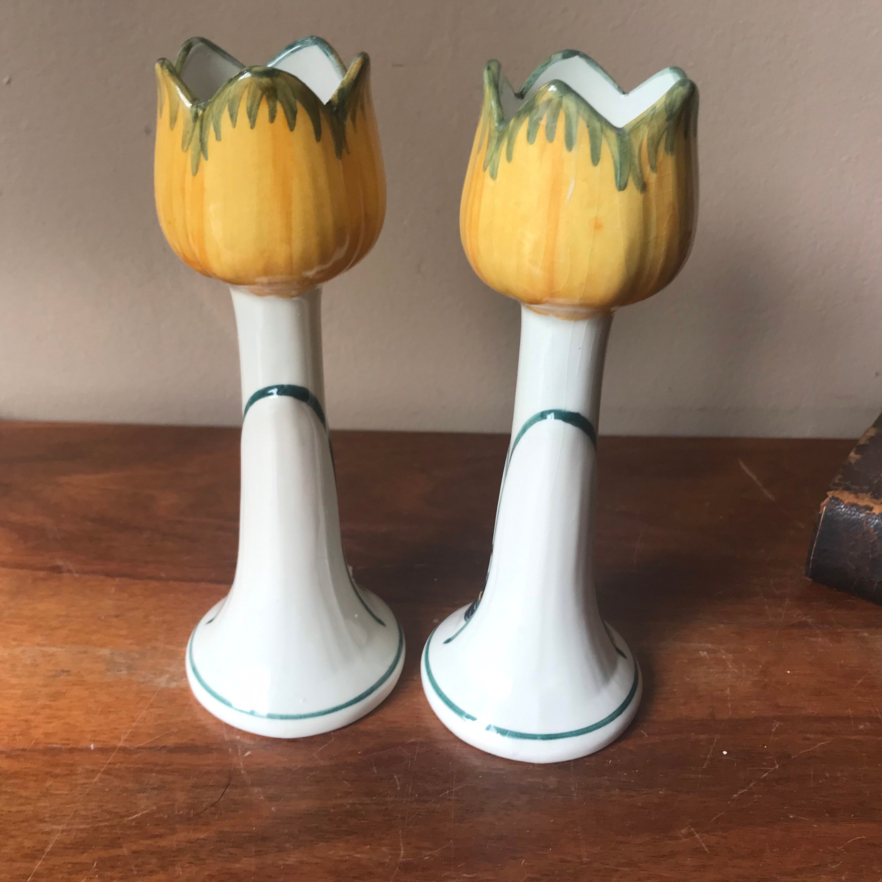 Ceramic Tulip Candle Holders Holland Candleholders Taper Etsy UK