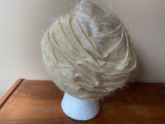 Mid Century Pillbox Hat, Julie Kay, Cream Colored… - image 7