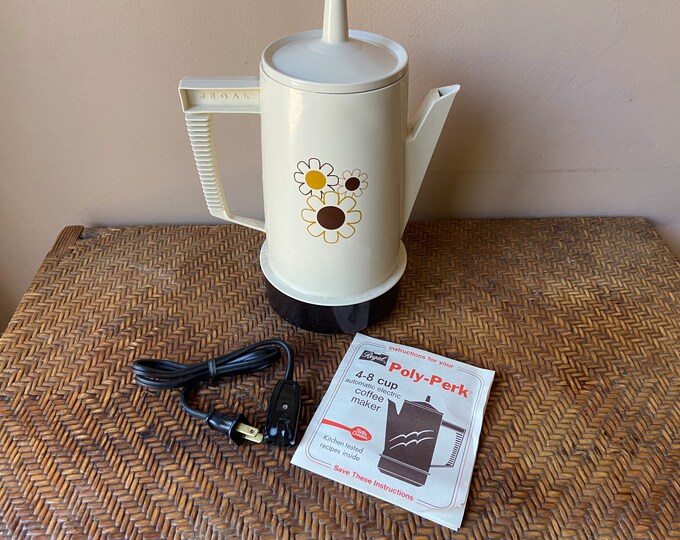 Regal Electric Drip Coffee Percolator, Mod Retro Coffee Pot, Mid
