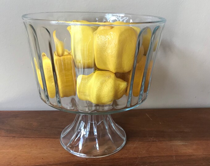 Vintage Glass Trifle Bowl Parfait Cake Stand Footed Dessert Etsy