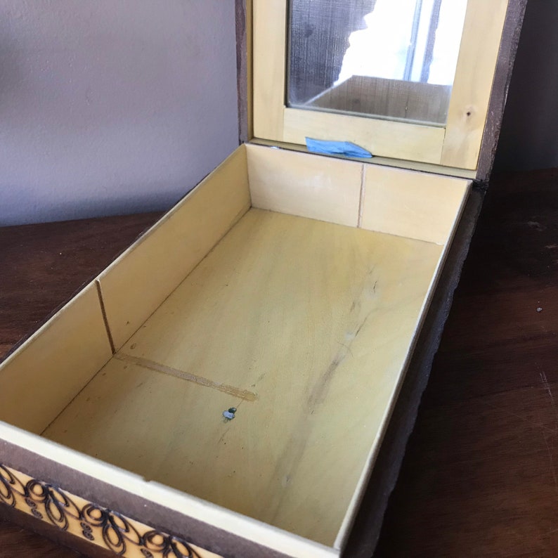 Hand Carved Wooden Vanity Box Alpine Themed Swiss Alps Etsy