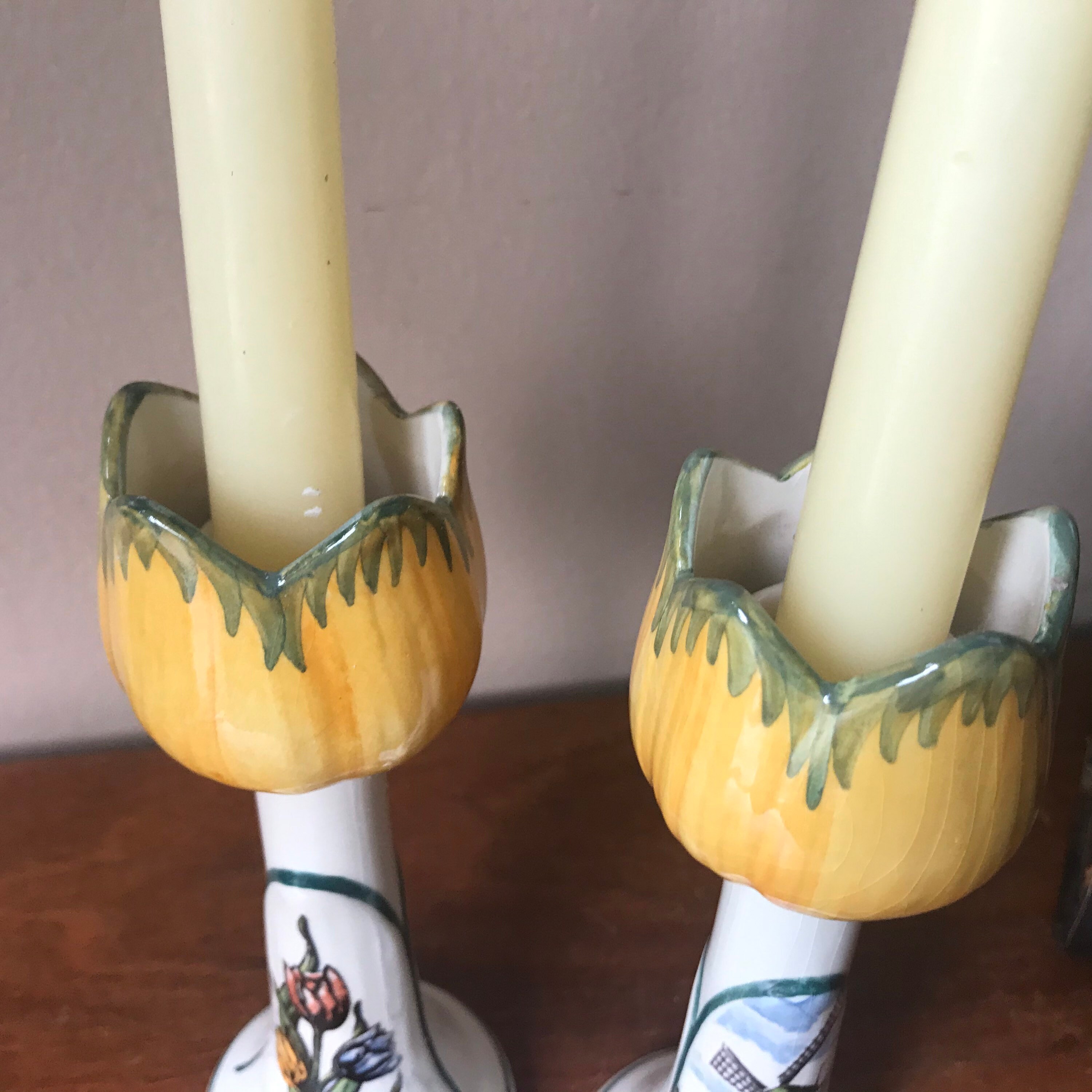 Ceramic Tulip Candle Holders Holland Candleholders Taper Etsy UK