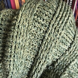 Green Knitted Throw Blanket Thick Heavy Green Woven Afghan | Etsy