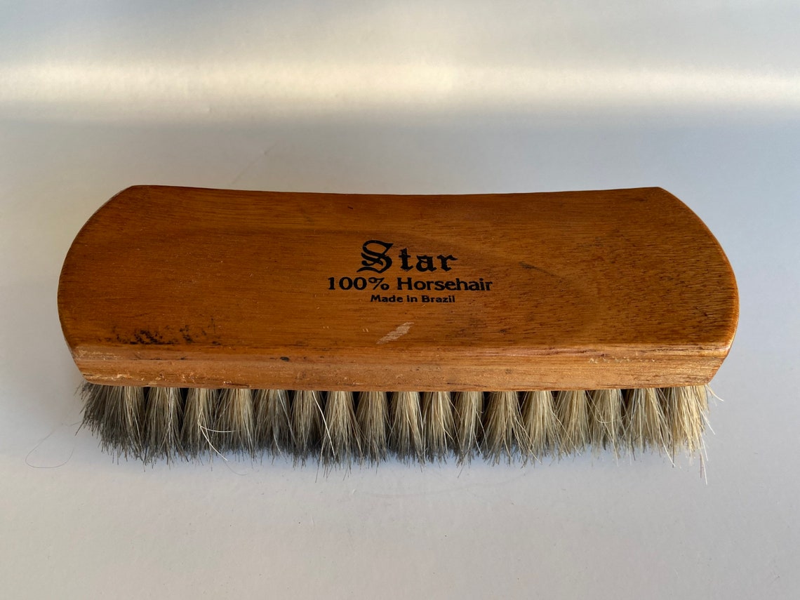 Vintage Horsehair Brush Dust Brush Shoe Shine Brush Wood Etsy