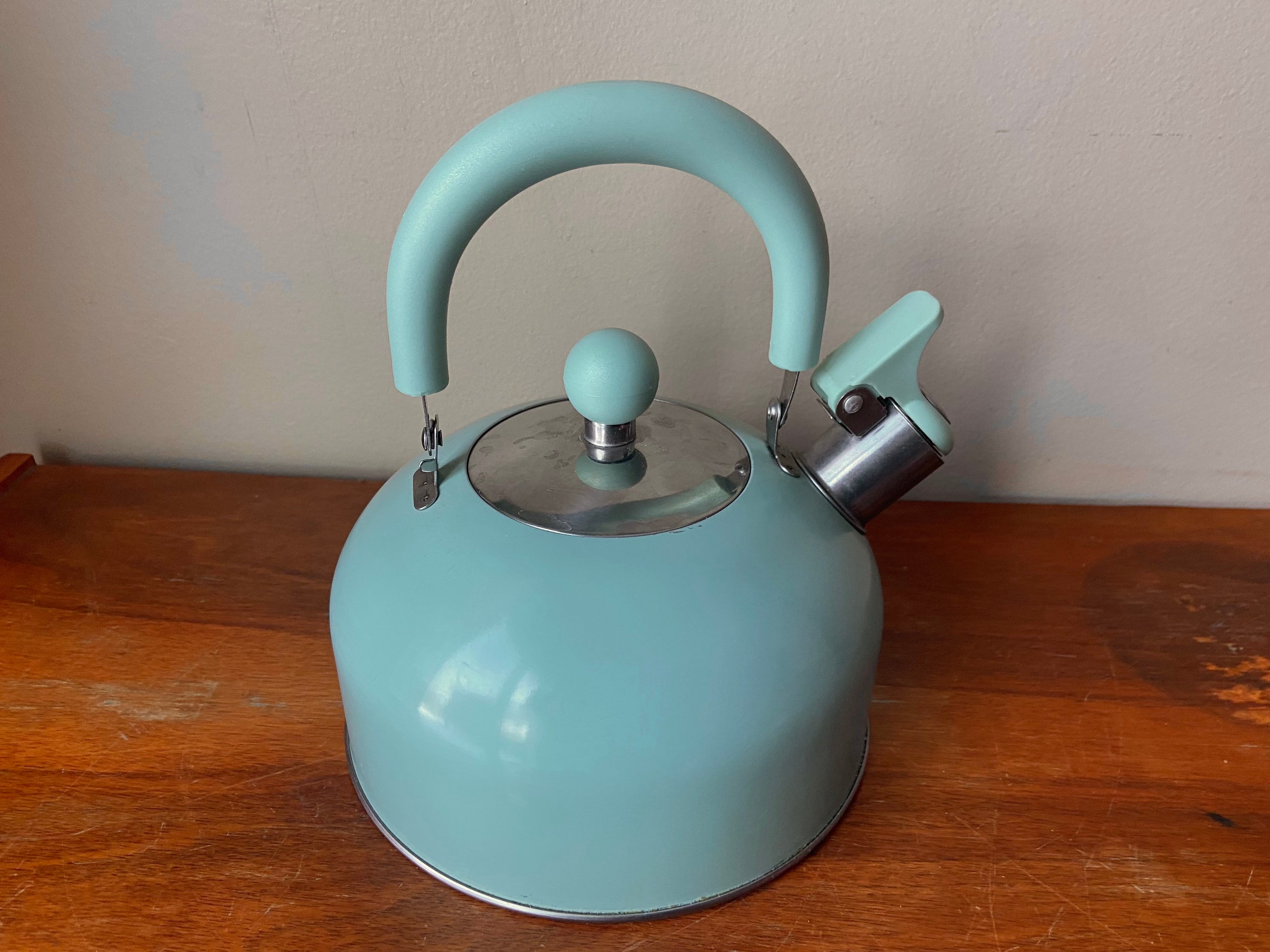 Aqua Blue Enamel Tea Kettle Vintage Tea Pot Teapot Water Etsy