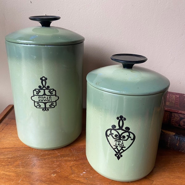 Olive Green Canister Etsy