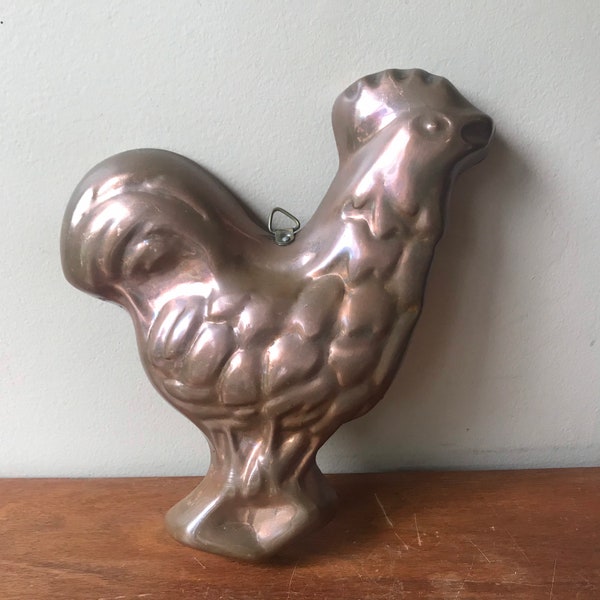 Copper Rooster Mold, Antique Copper Mold, Vintage Kitchen Decor, Farmhouse Kitchen, Copper Pan, Copper Wall Hanging, Kitchen Wall Decor