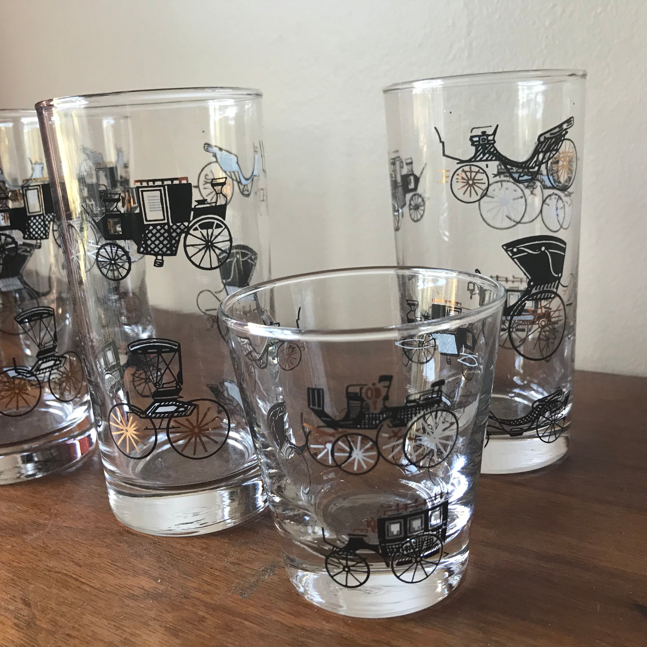 Libbey Antique Car Glasses Set of 6 Collins Cocktail Etsy