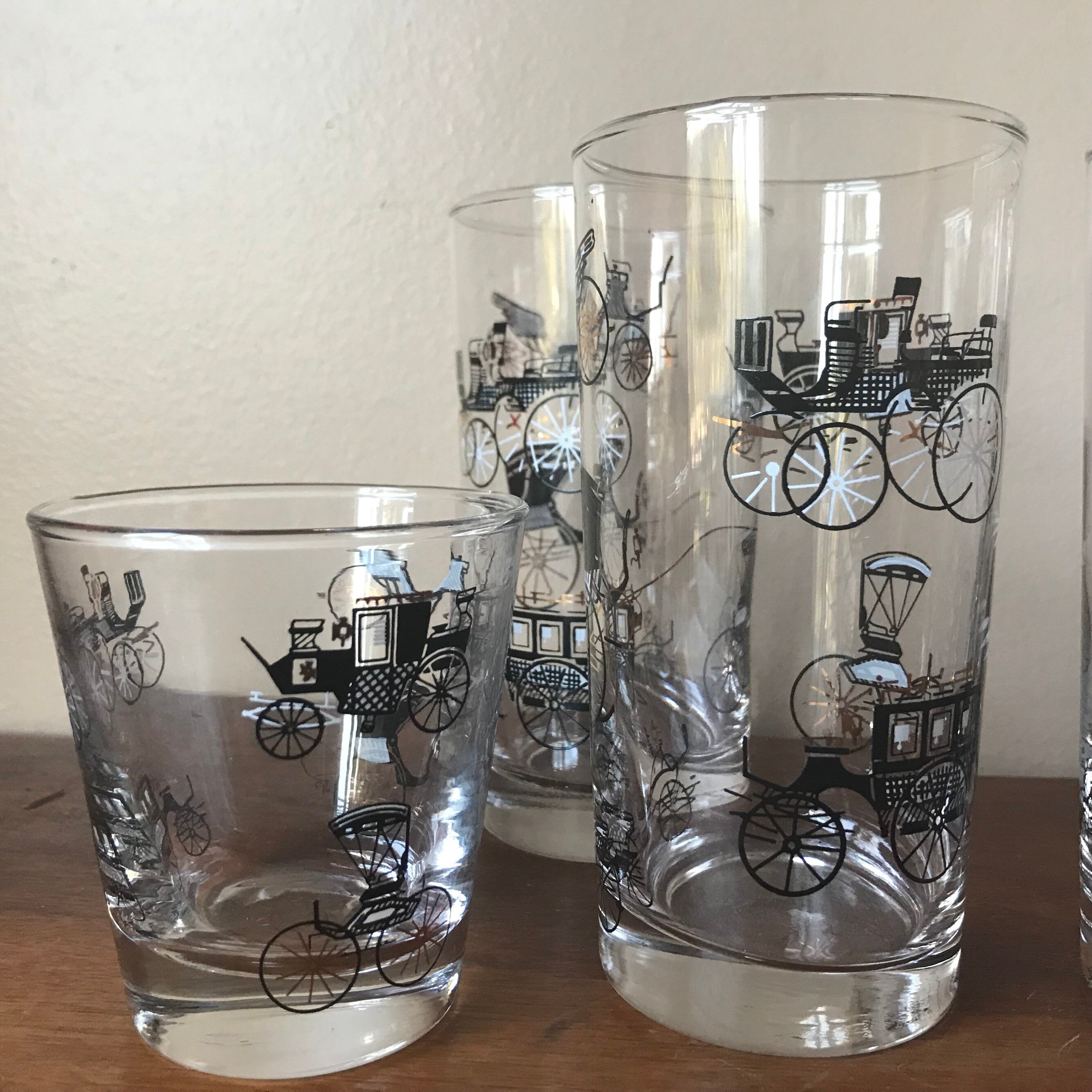Libbey Antique Car Glasses Set of 6 Collins Cocktail Etsy