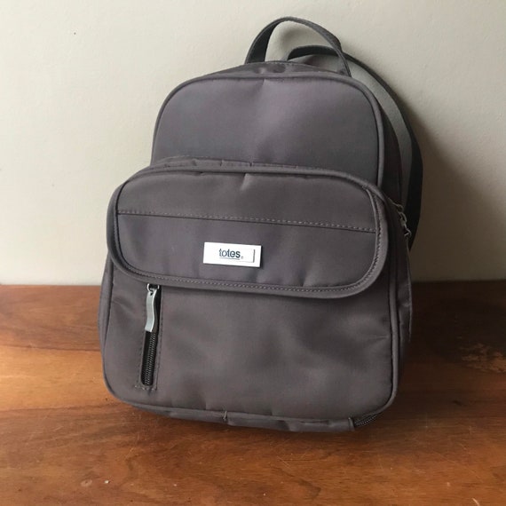 Totes Backpack, Brown Nylon Backpack, Vintage Sat… - image 1