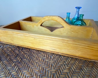 Rustic Wooden Tool Carrier, Toolbox, Caddy, Garden Trug, Divided Tray, Wooden Tote, Garden Tool Organizer, Farmhouse Decor