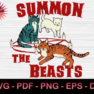 Roep de beesten | demon kittens SVG (svg, pdf, png, eps, dxf) Digitale Download