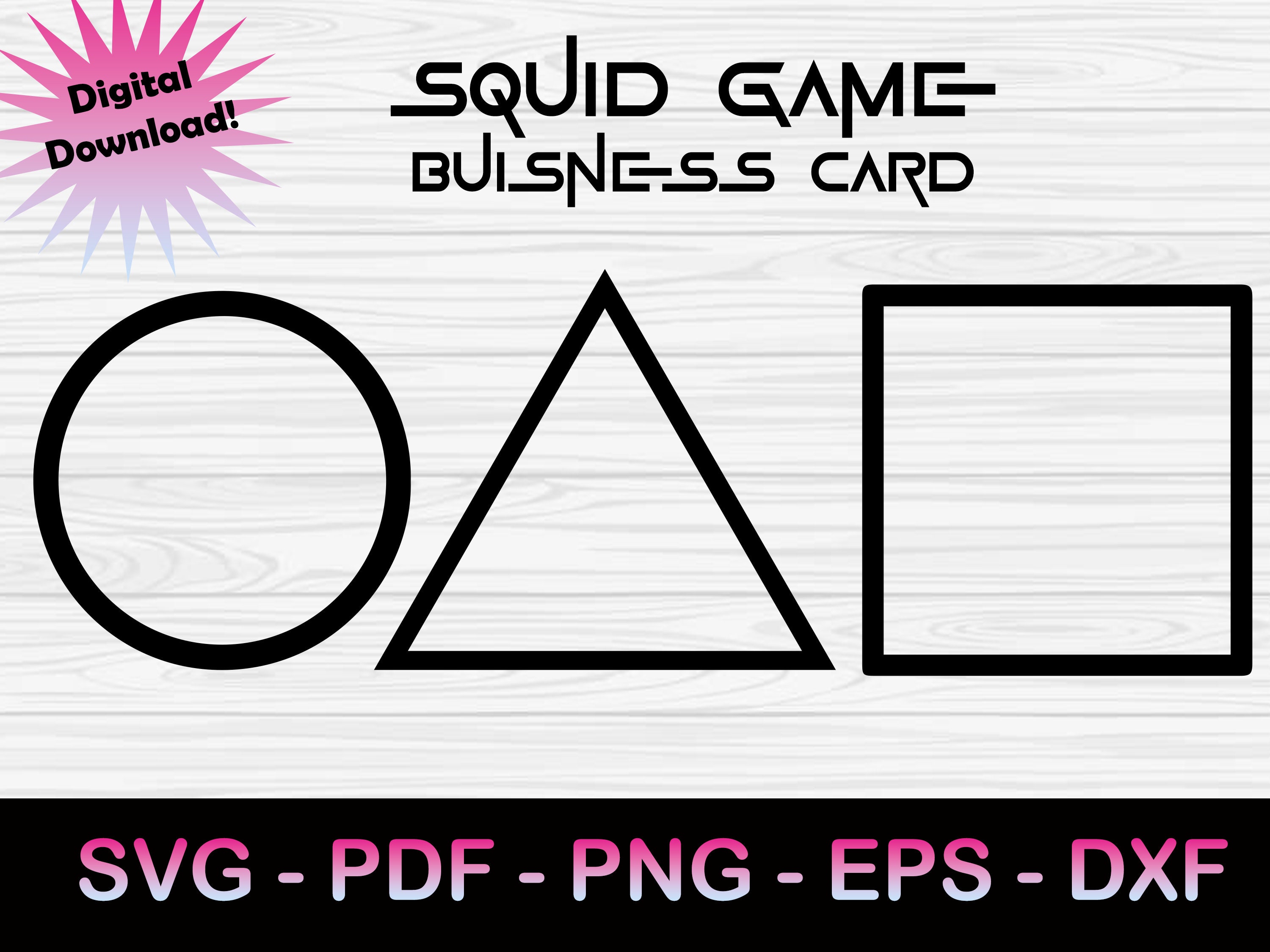 Squid Game Business Card Logo SVG svg Pdf Png Eps Dxf - Etsy