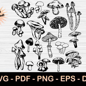 Mushroom pattern SVG (svg, pdf, png, eps, dxf) Digital Download