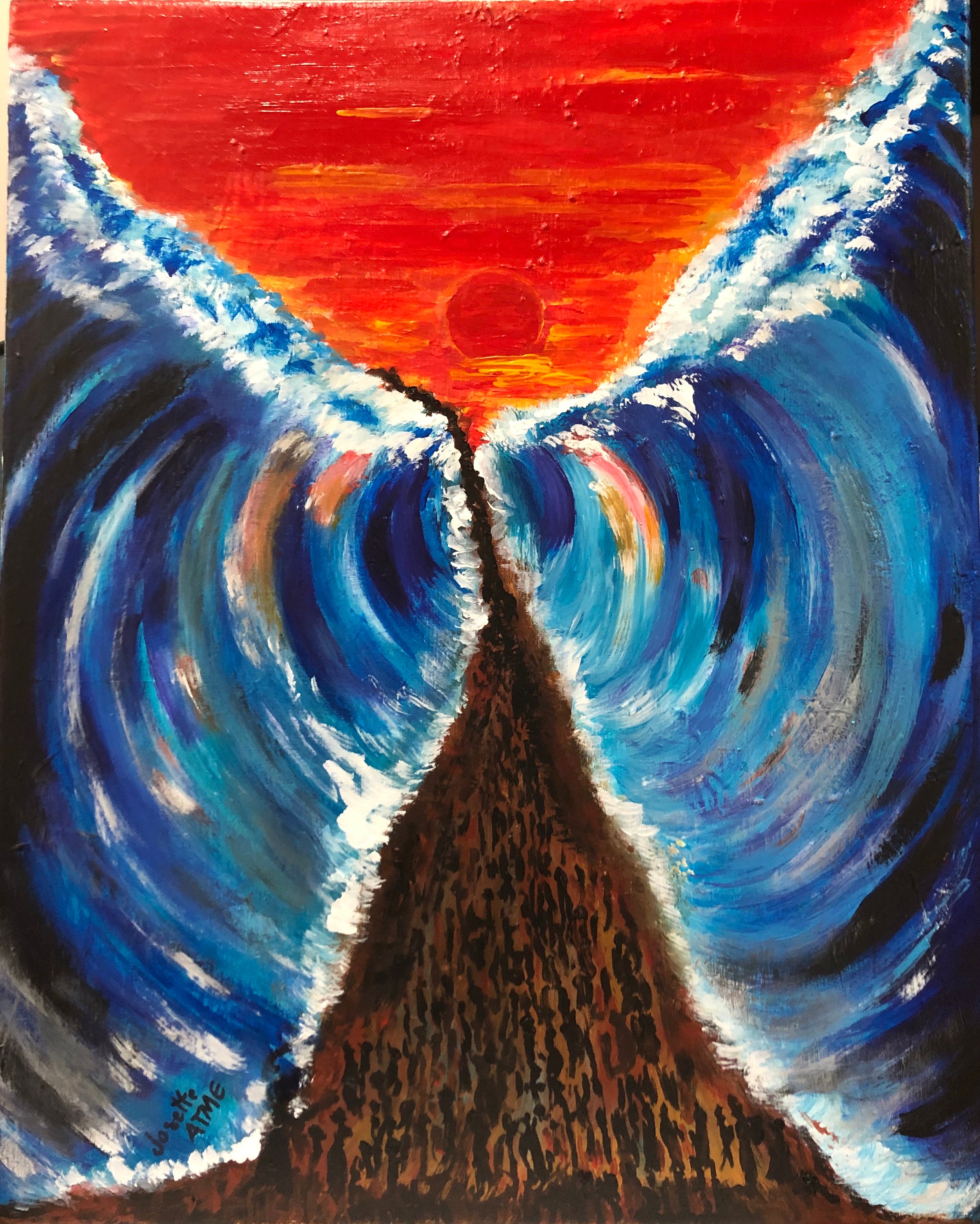 Exodus Scene, Moses Parting the Red Sea. exodus by Josette Atme. Size  20x16inches. - Etsy