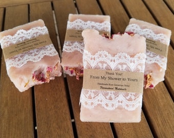 Bridal Shower Favors, Baby Shower Favors, Wedding favors, Business, Party, Favors, Handmade, Lace soap, Soap Favors, Rose Geranium,