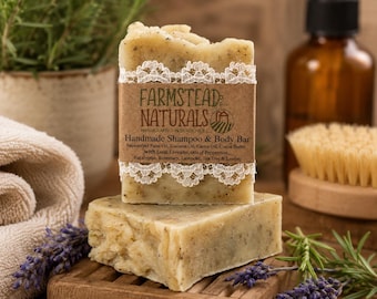 Handgemachte Pfefferminz Shampoo Bar, natürliche Hautpflege, Linderung von Psoriasis & Schuppen