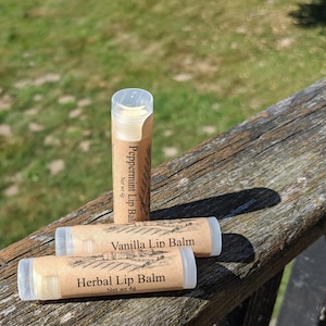 Vanilla Lip Balm, Herbal Lip Salve, Lip Balm, Moisturizer, Lipstick, Lip Gloss, Cocoa butter, Natural Skin Care, Natural, Skin Care