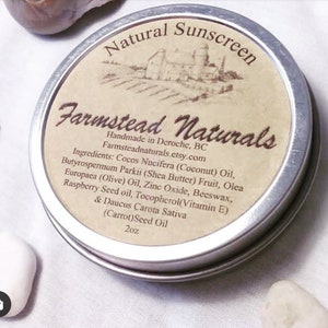 Natural Sunscreen, Sunblock, Handmade Sunscreen, Zinc