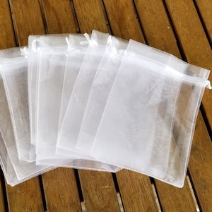 Sacs en organza, sacs de faveur de mariage, sacs-cadeaux de fête, pochette à bijoux, sac à cordon, organza blanc