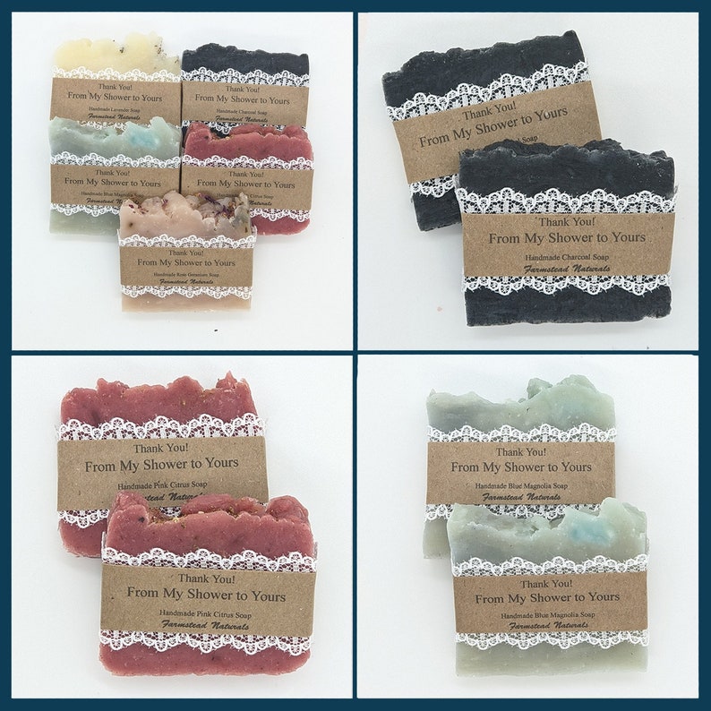 Soap Favors, Blue, Baby Shower favors,Bridal Shower favors, Wedding favors, Baby boy, Lace Soap, Indigo Soap,Hotel soap,Business favors image 4