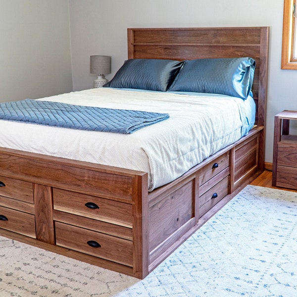 PLANS for Queen Size Bed Frame With Built-In Storage