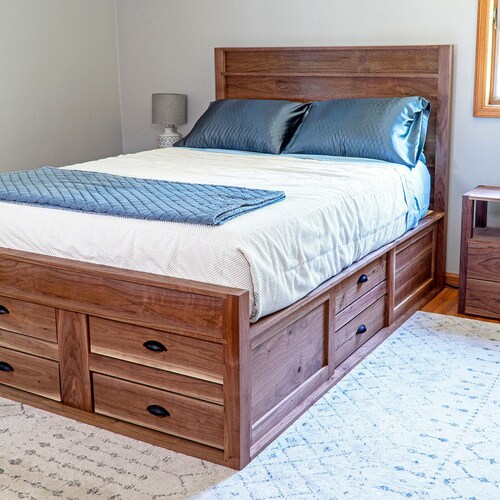 PLANS for Queen Size Bed Frame With Builtin Storage Etsy