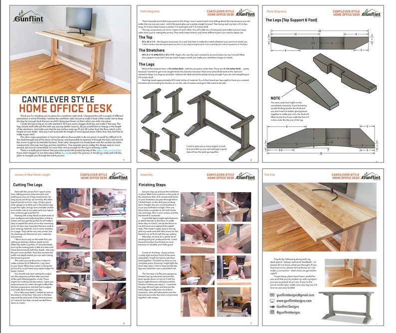 Cantilever Home Office Desk Plans image 4