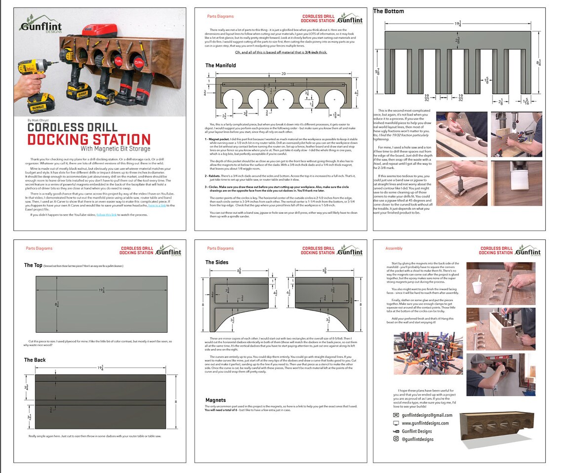 Cordless Drill Docking Station Plans Etsy Australia