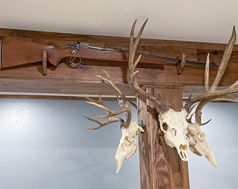 Simple Long-Gun Wall Mount Hooks Made From Solid Hardwood - for Rifles, Shotguns and Muzzleloaders.