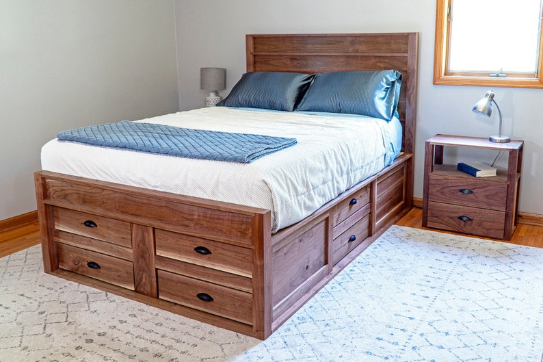 PLANS for Queen Size Bed Frame With Builtin Storage Etsy