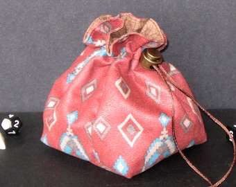 Grande borsa per dadi in finta pelle scamosciata, custodia per giochi di ruolo