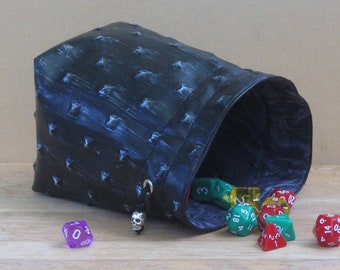 Studded Vegan Leather Dice Bag, Drawstring D&D Pouch
