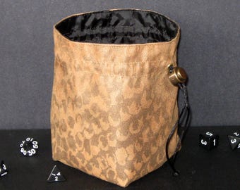 Vegan Dragonhide Large Dice Bag Pouch, Dungeons and Dragons Dice Bag, Dice Bag of Holding, Strategy Games, Cosplay, Tabletop Games, RPG, D&D
