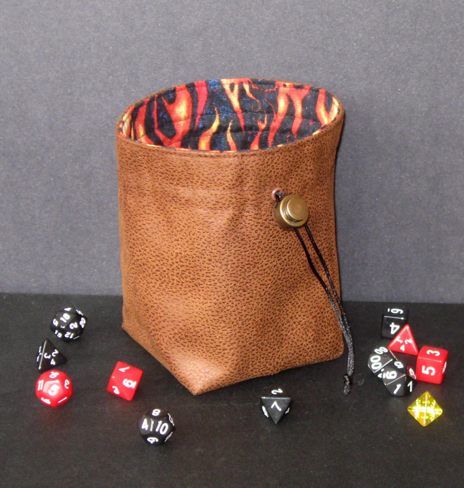 Large Leather Dice Bag Drawstring Pouch RPG Dice Bag Etsy