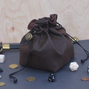 Borsa da gioco di dadi, borsa di dadi grande in pelle di tenuta, borsa con coulisse, custodia per monete medievali, borsa per dadi di Dungeons and Dragons